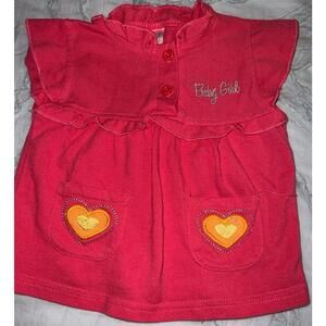 Mon Petit 24m Baby Girl with‎ Hearts Pink Shirt